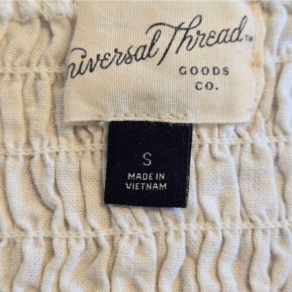 Universal Thread White Bow Detail Linen Blend Crop Top - Picture 6 of 7